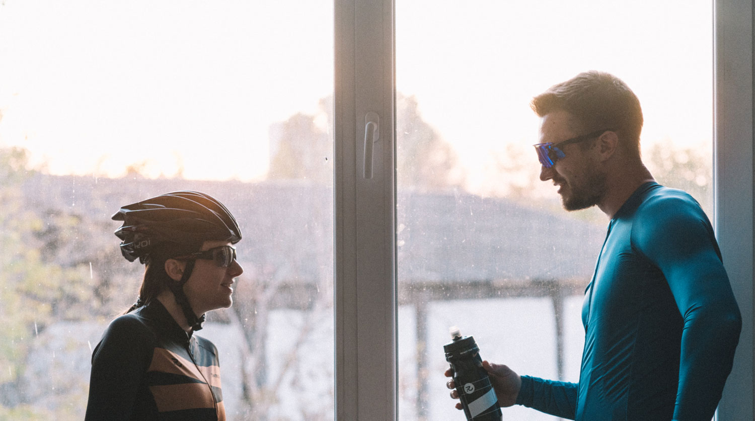 blue cycling long sleeve jersey