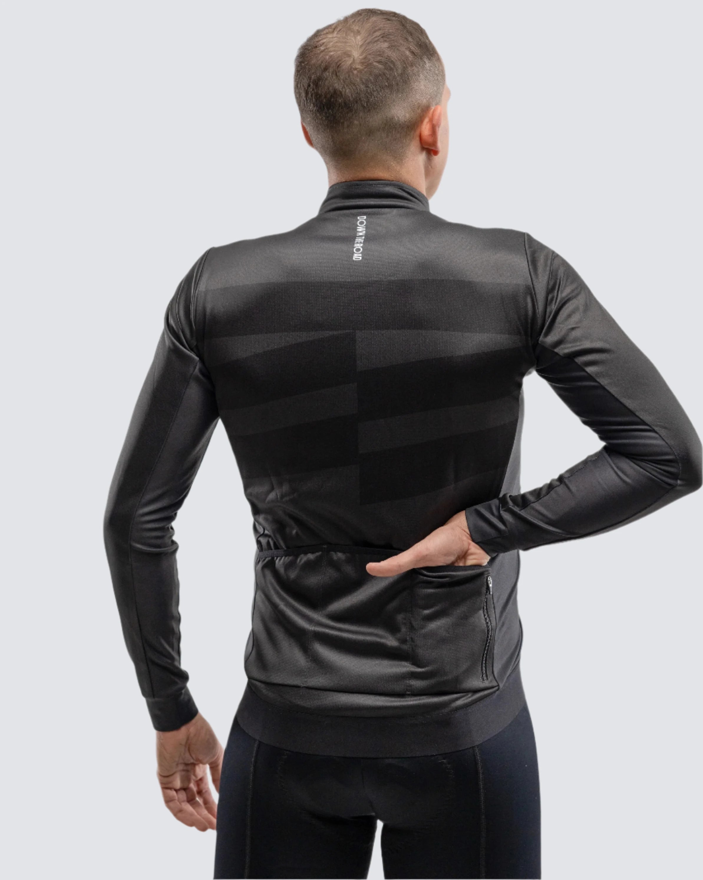 Jersey de forro polar de manga larga para hombre - Gris piedra