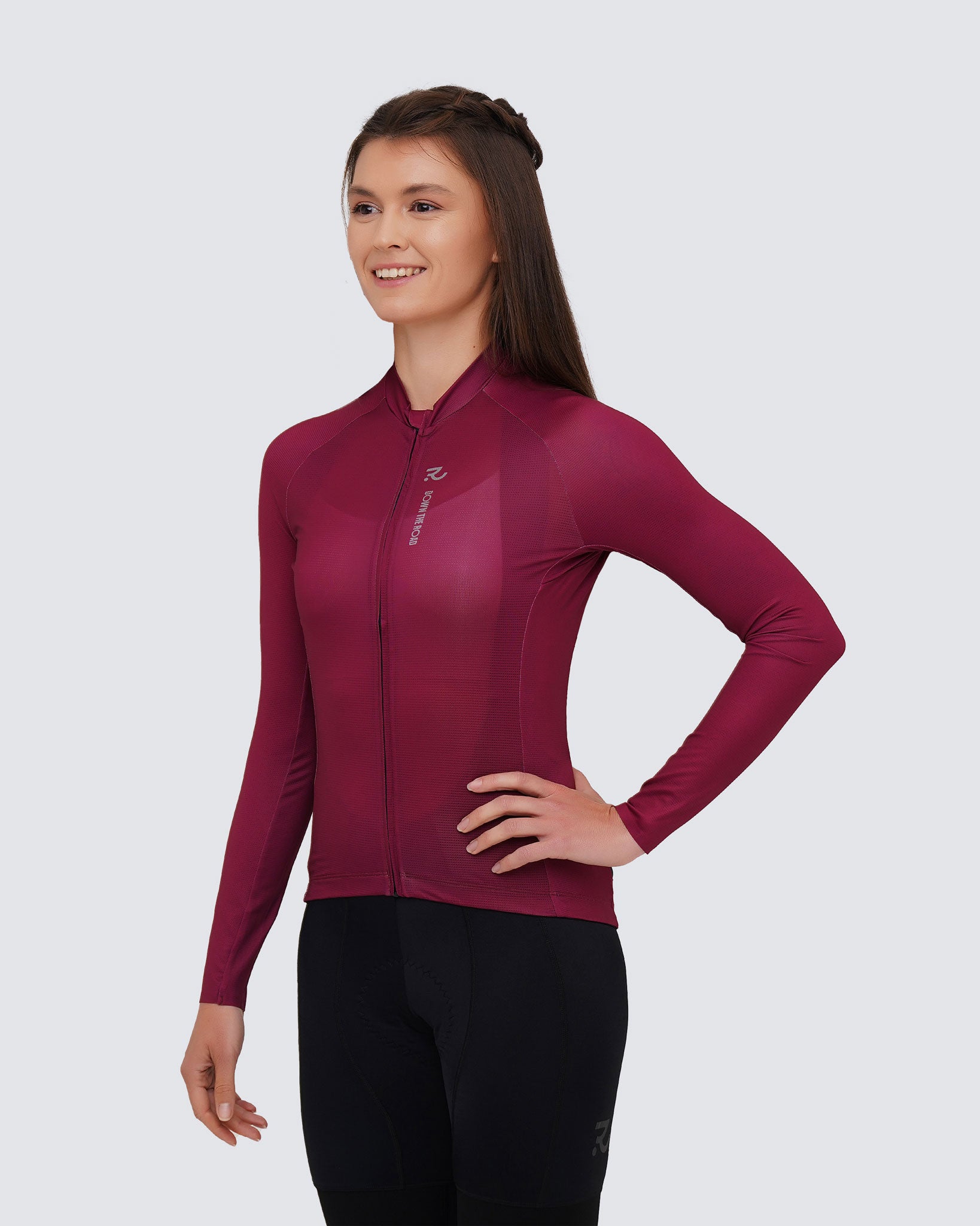Italian Plum women cycling jersey side view