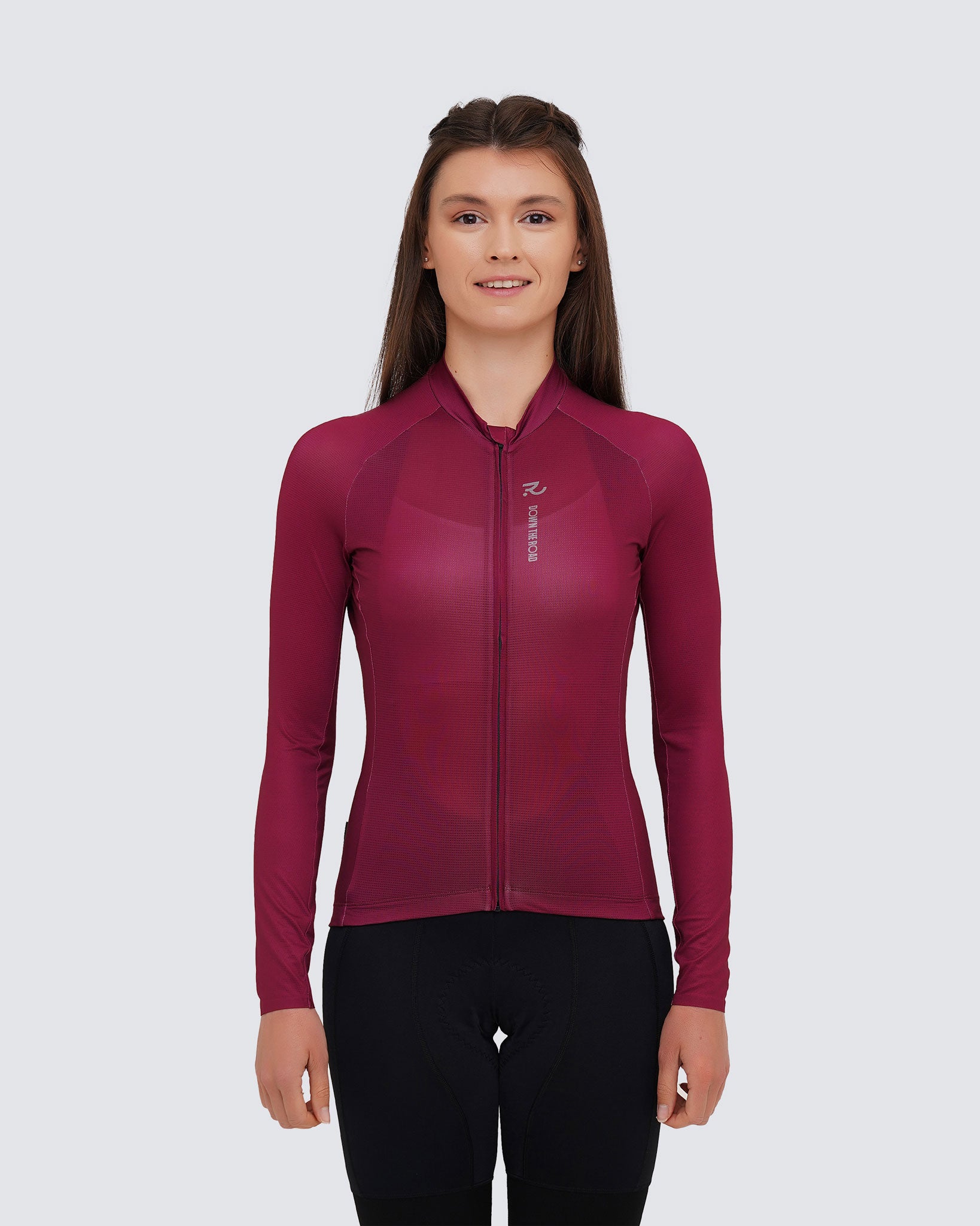Italian Plum women cycling jersey front view