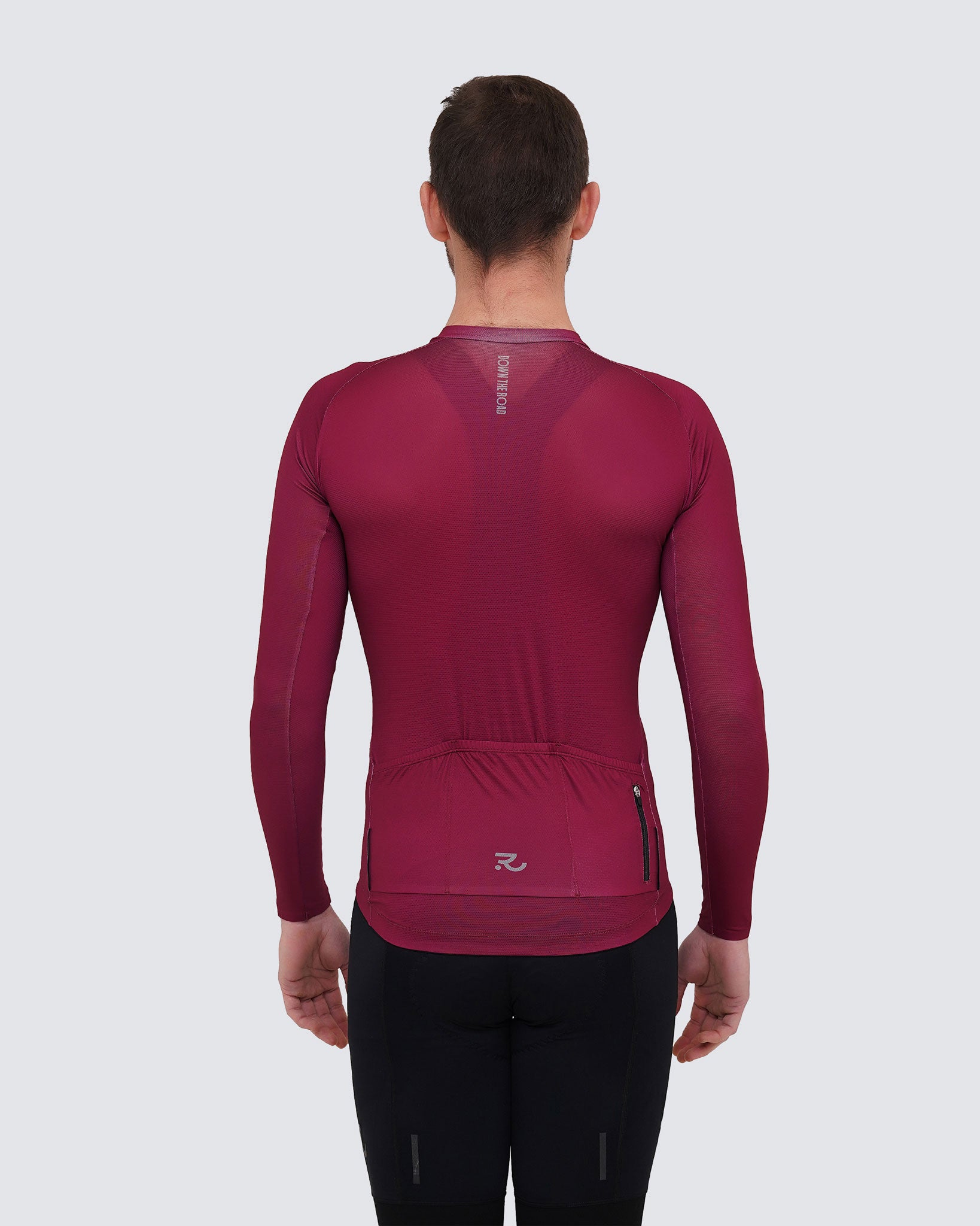 Italian plum men long sleeve jersey back view