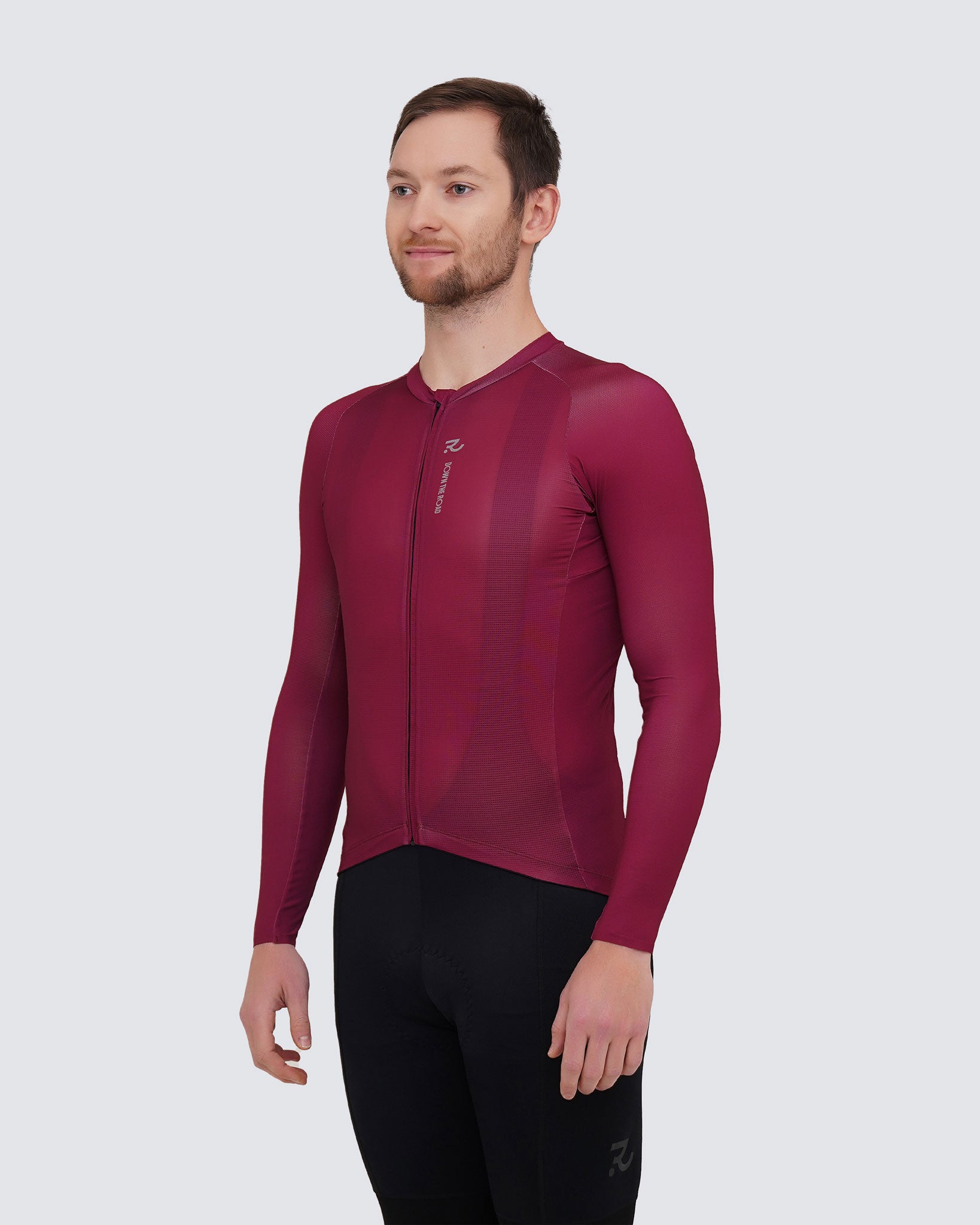 Italian plum men long sleeve jersey side view