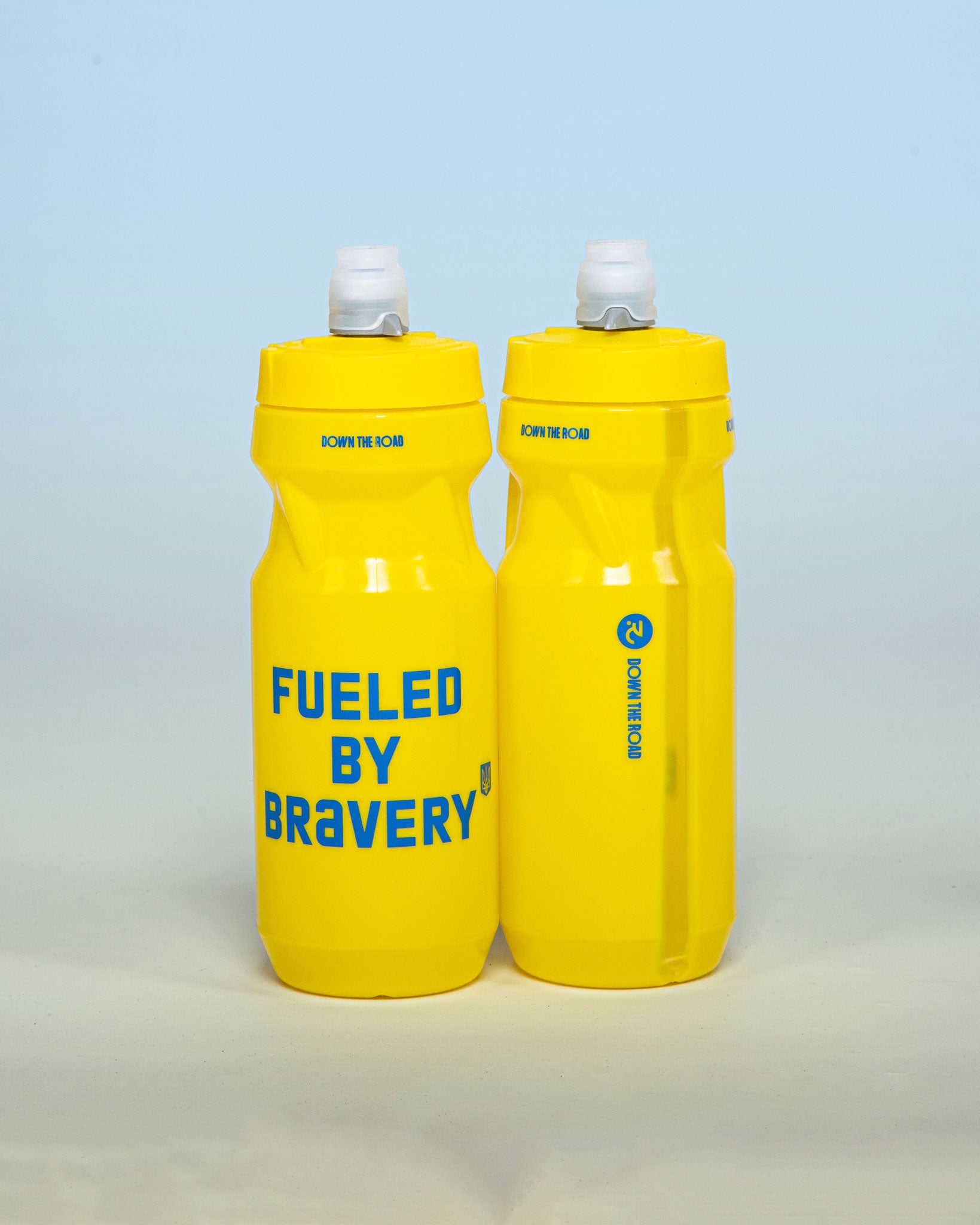 Yellow cycling shop water bottle