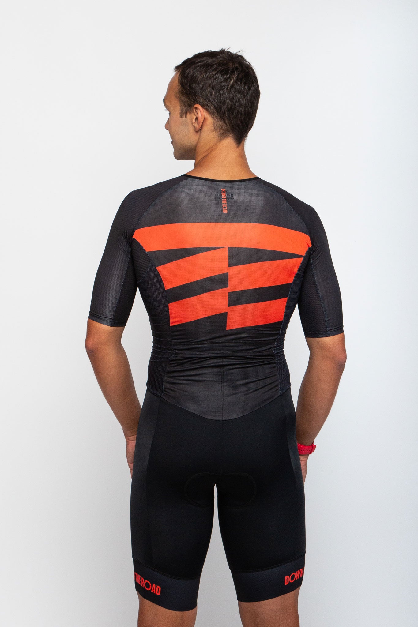 back side of breakaway trisuit orange men