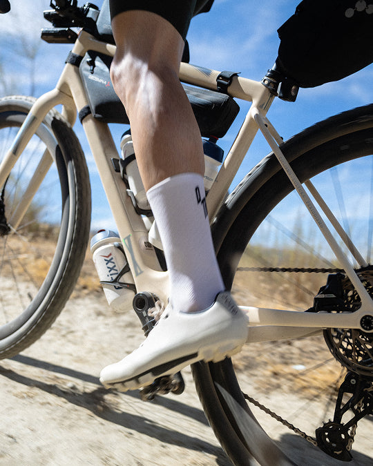 DTR cycling socks — gravel and road cycling accessories from the Badlands collection