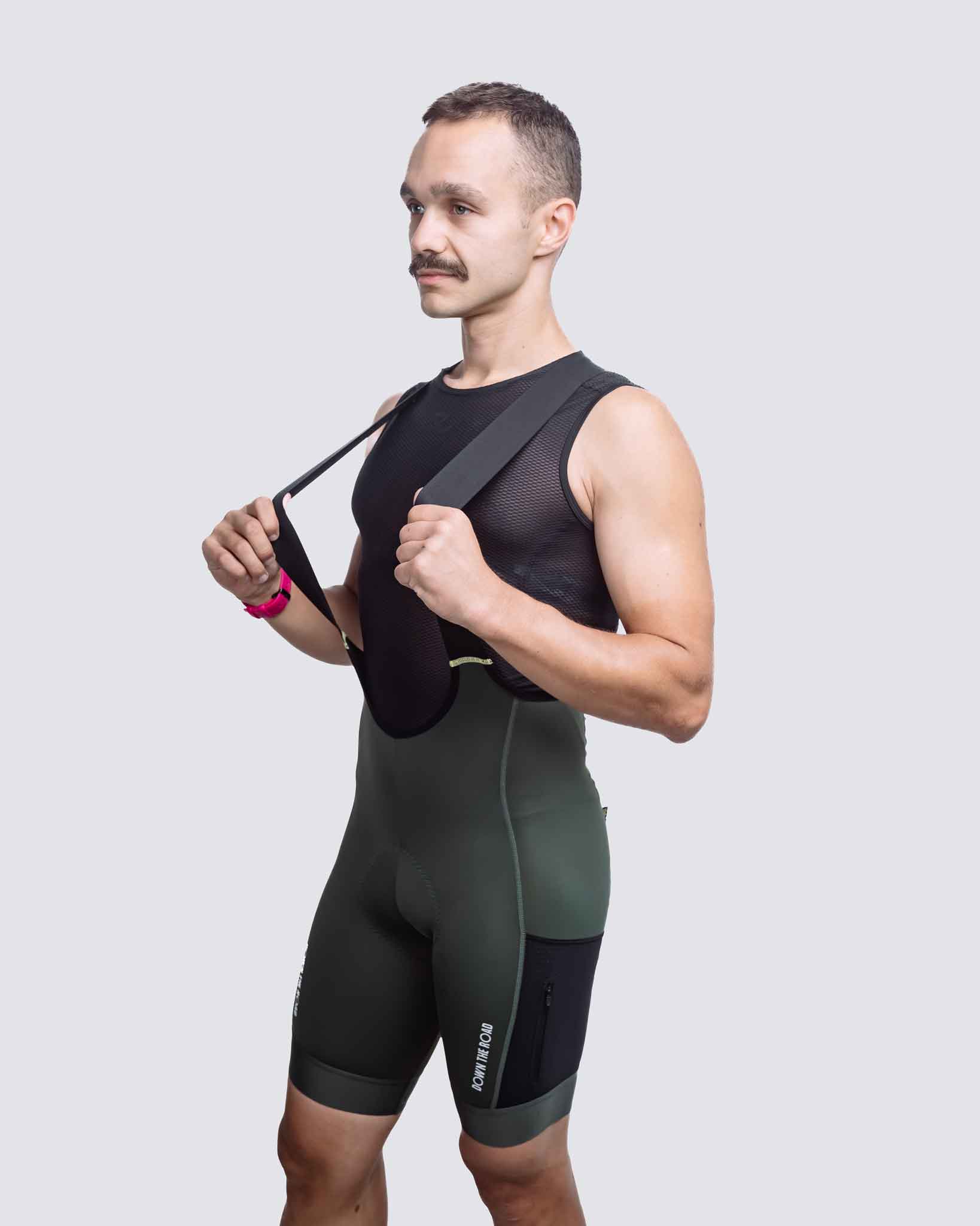 green cargo bibs for cycling with laces
