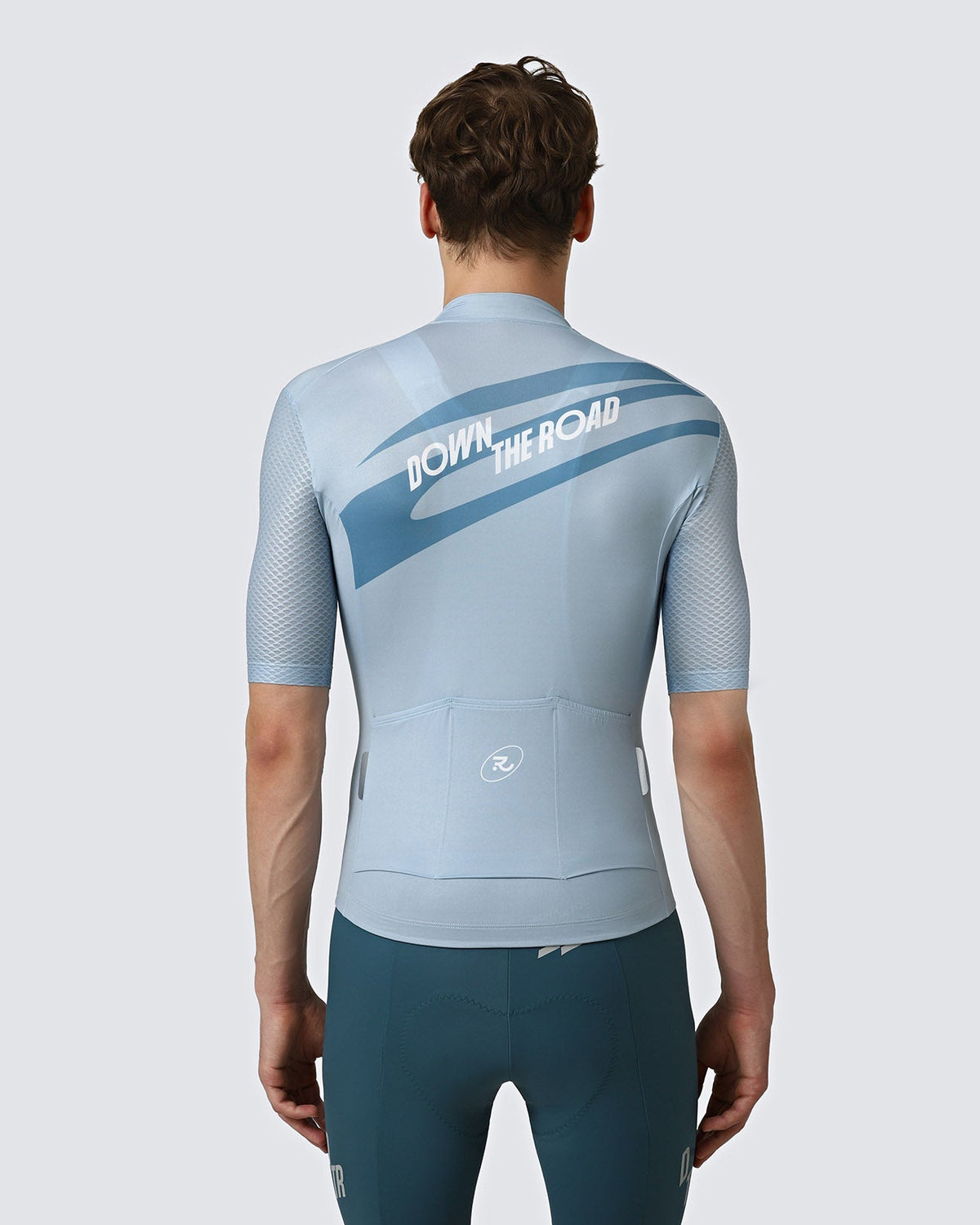 Men's Motion cycling jersey in Lake Blue, back