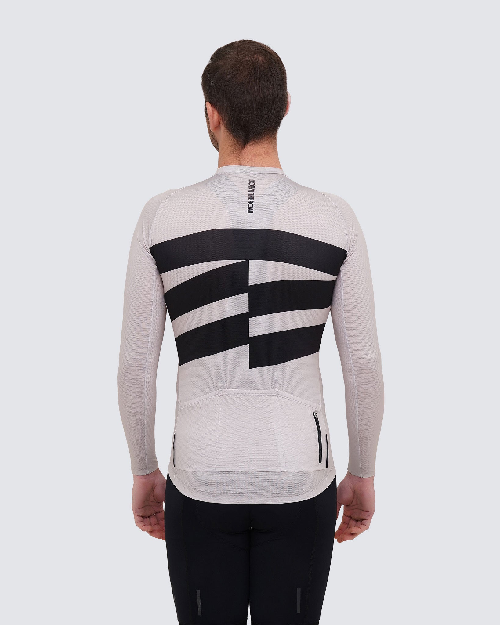 back side of breakaway long sleeve jersey beige