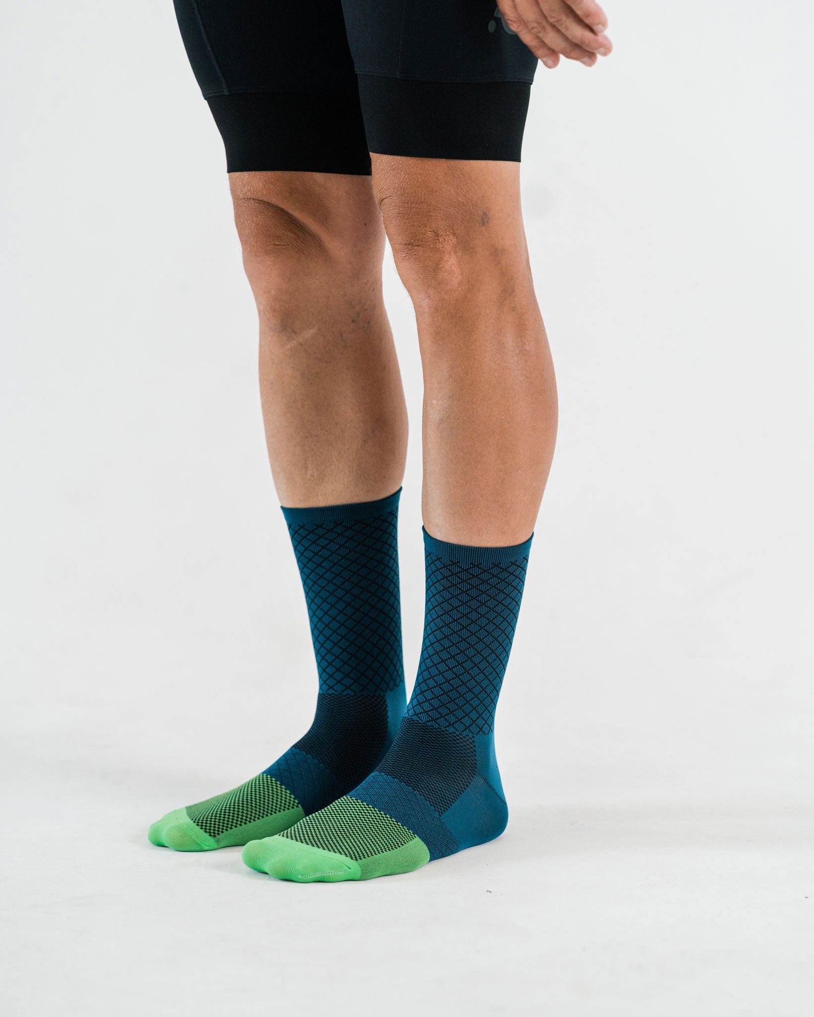 blue cycling socks
