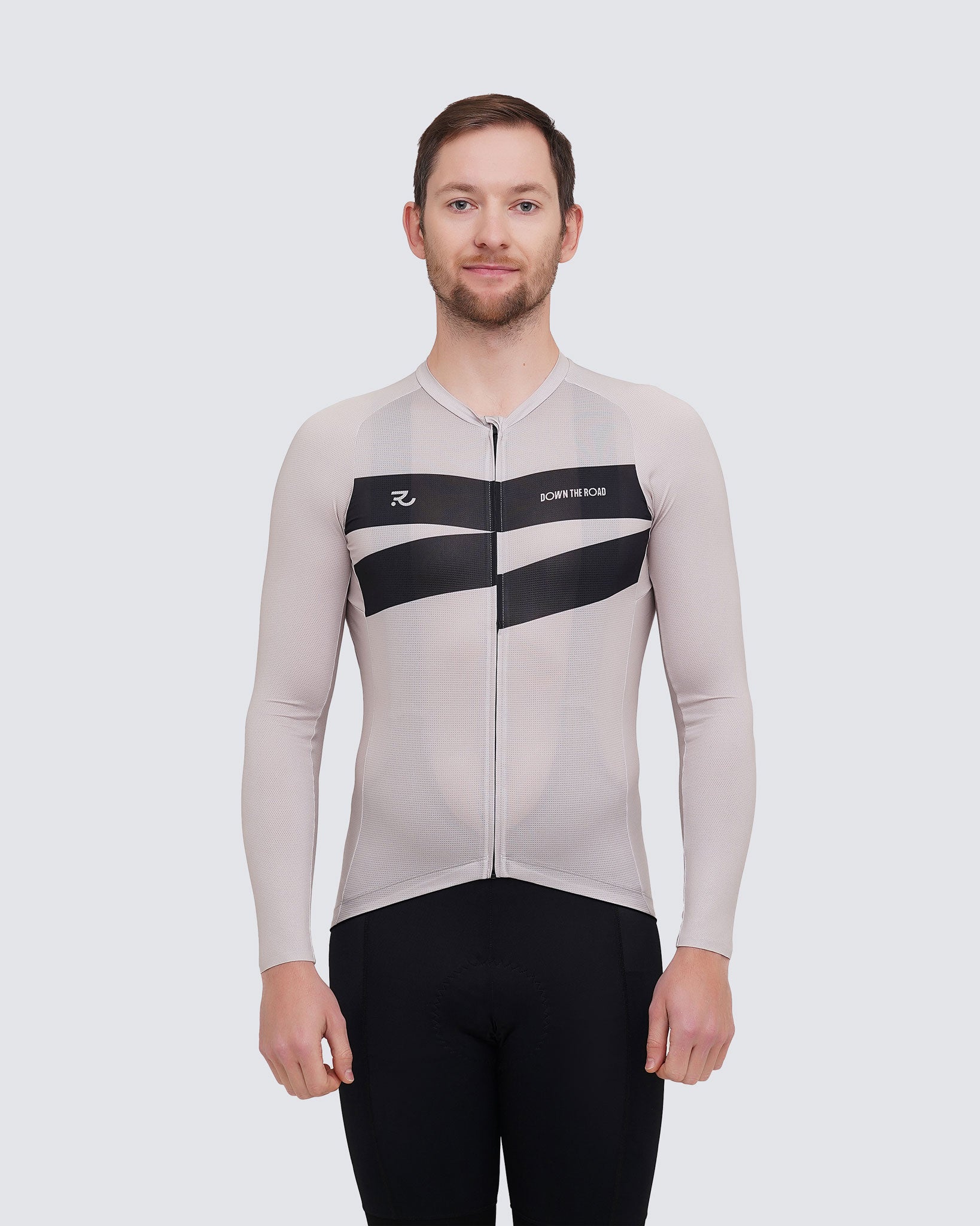 front side of breakaway long sleeve jersey beige
