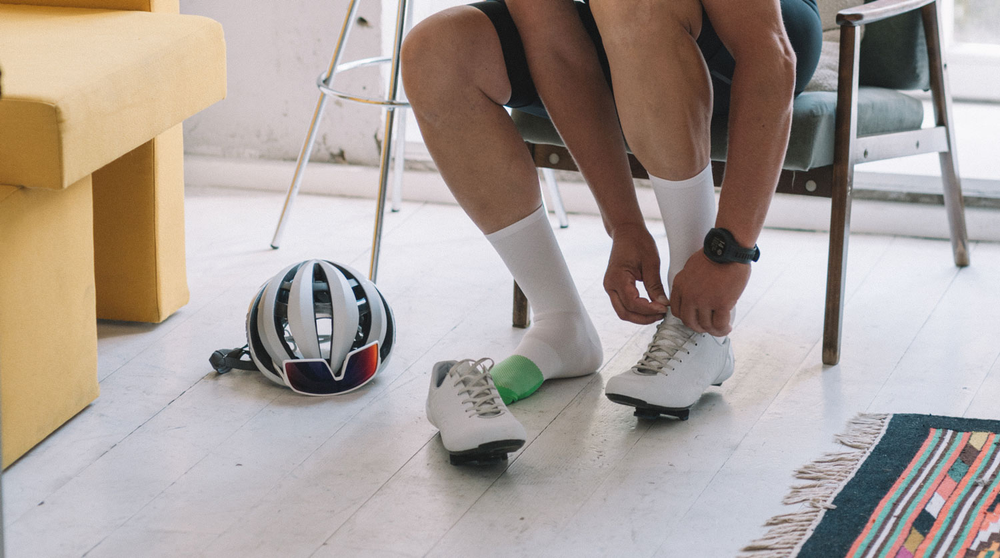 white cycling socks