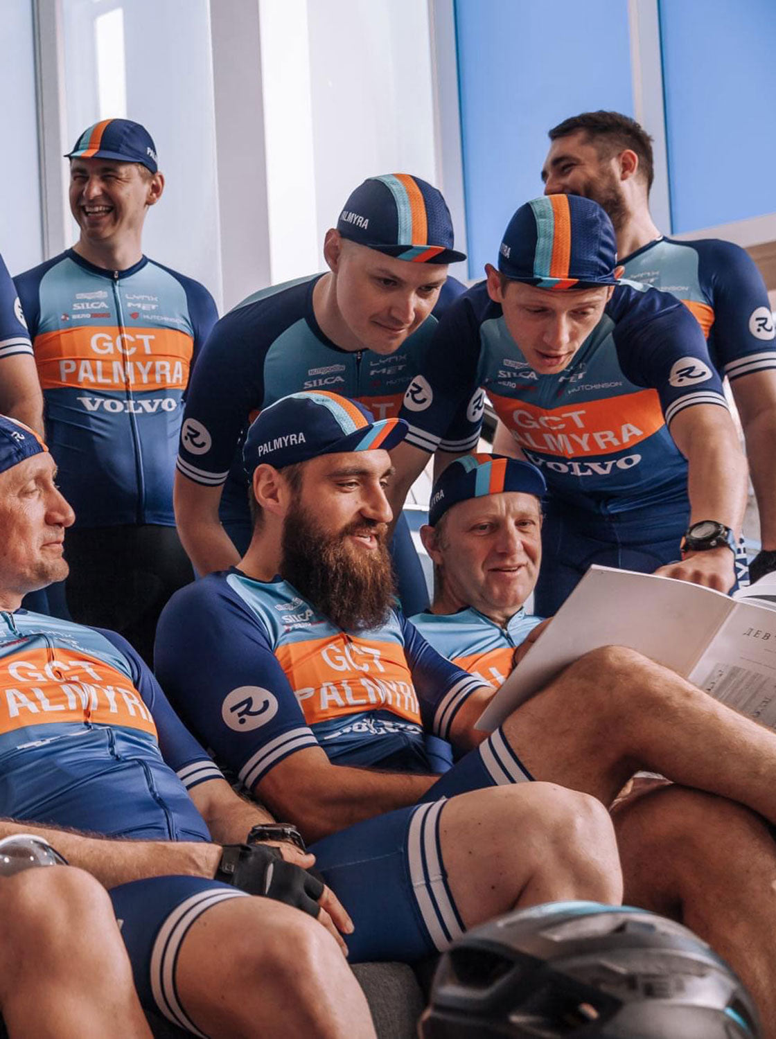 group of elite cyclist sitting