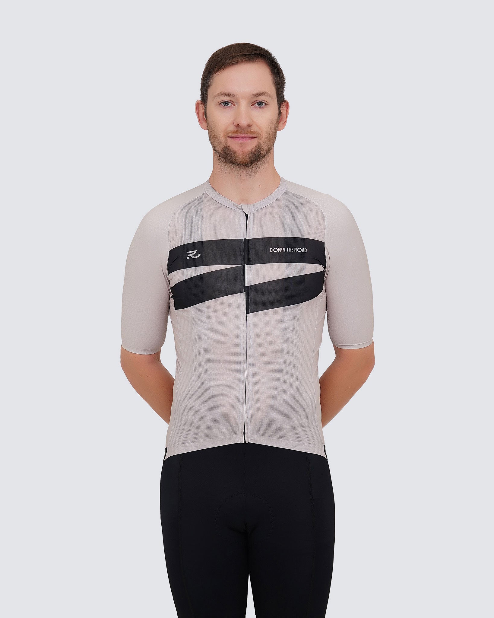 man breakaway cycling jersey beige