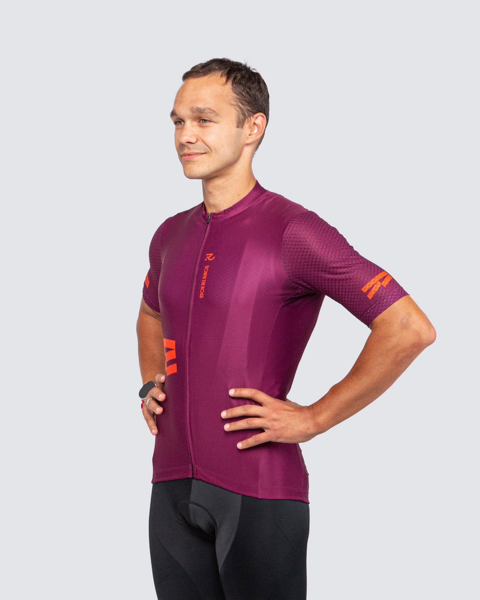 Men's Century Jersey - Plum and Orange