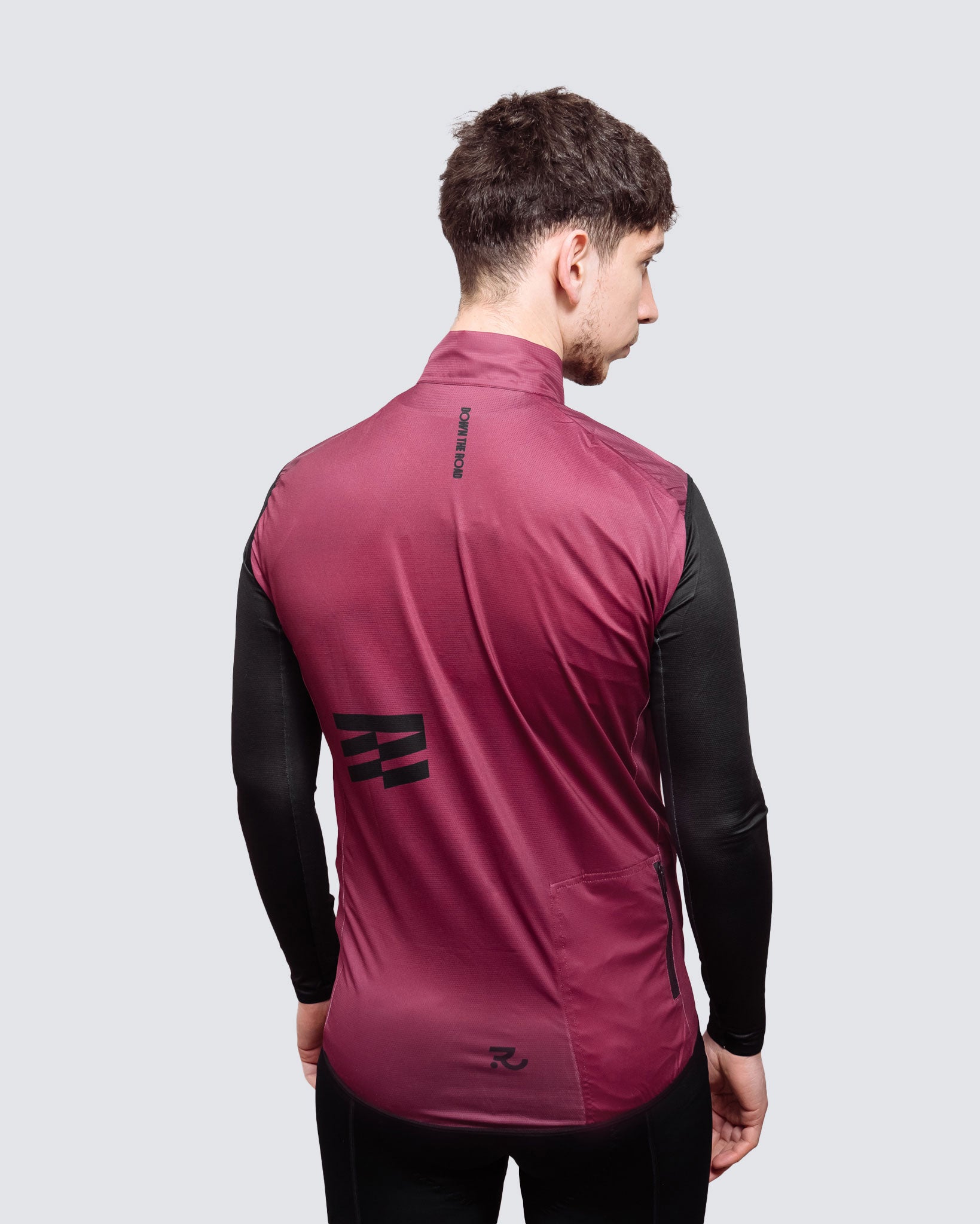 back look of a red cycling vest