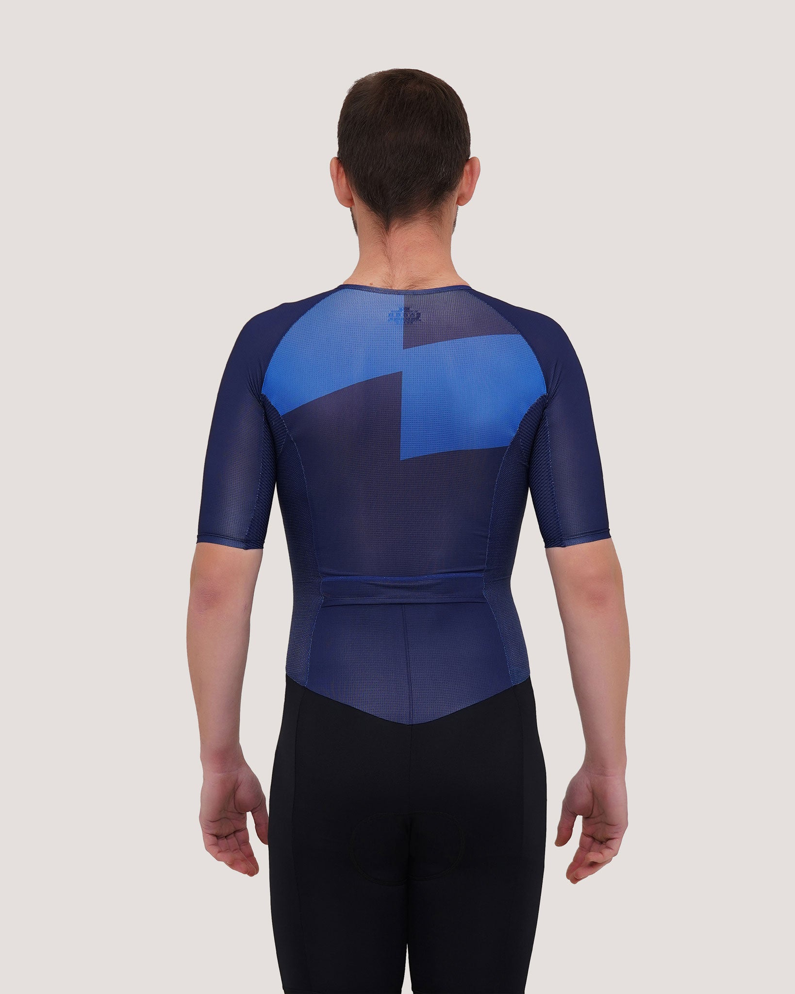 black of blue trisuit with 2 rear pockets