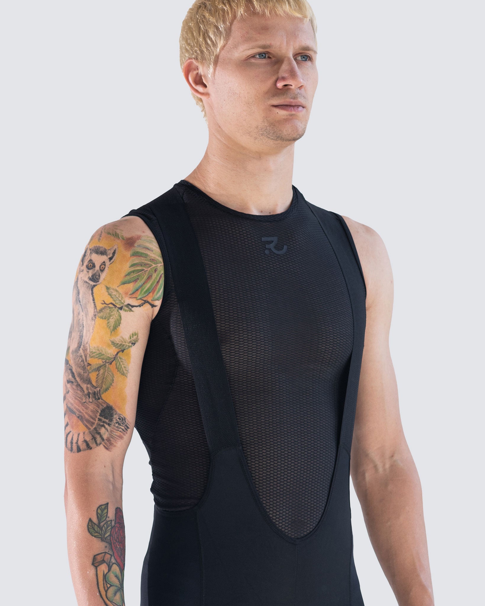 black cycling base layer for man