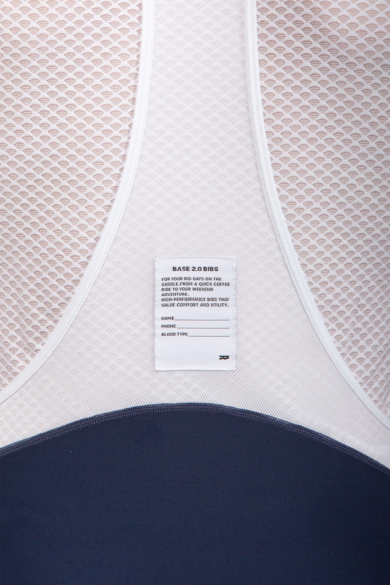 emergency contact space on bib shorts