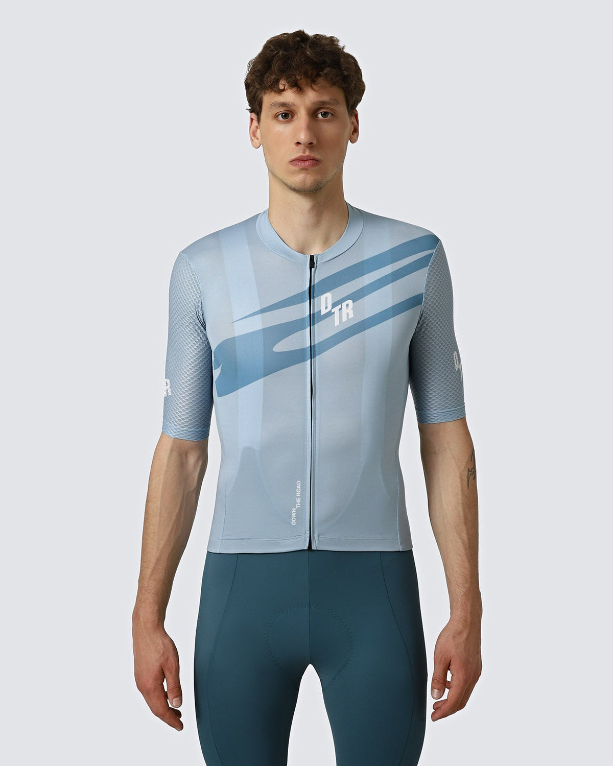 Men's Motion cycling jersey in Lake Blue, front