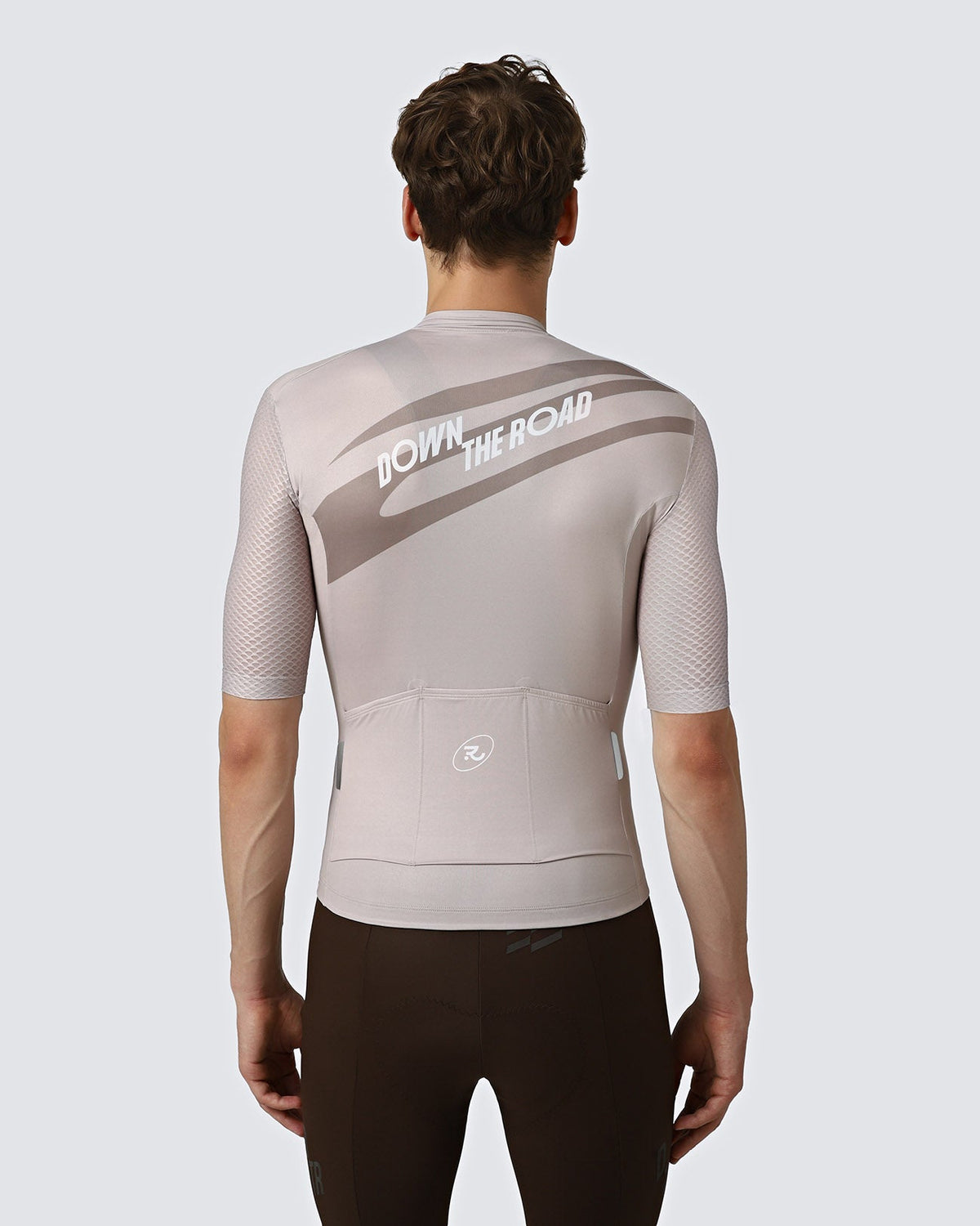 Men's Motion cycling jersey in Dune Brown, back