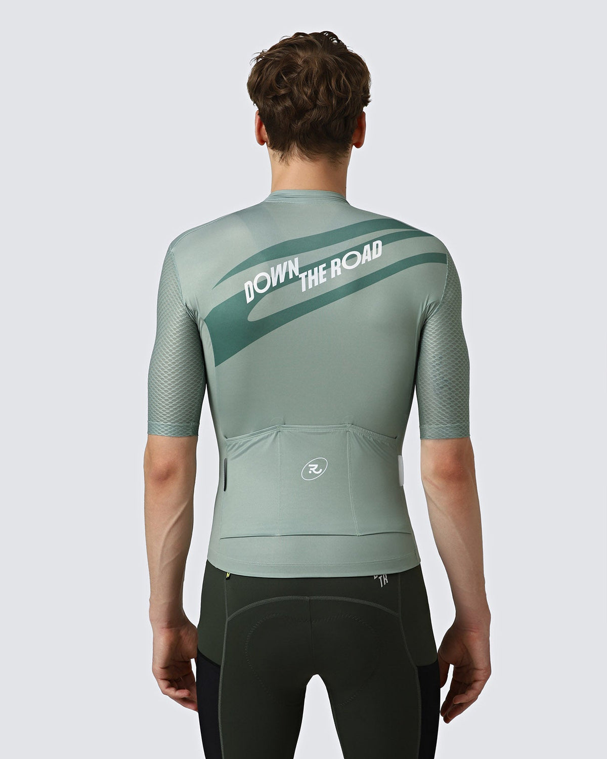 Men's Motion cycling jersey in Moss Green, back