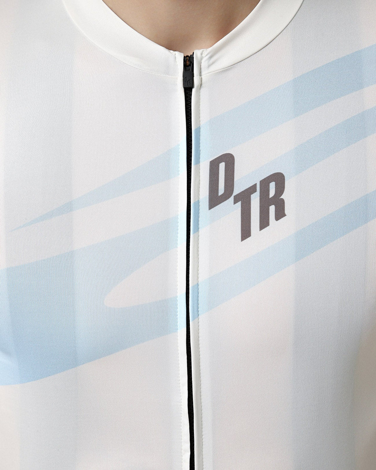 Motion cycling jersey in Beige and Blue, zip detail