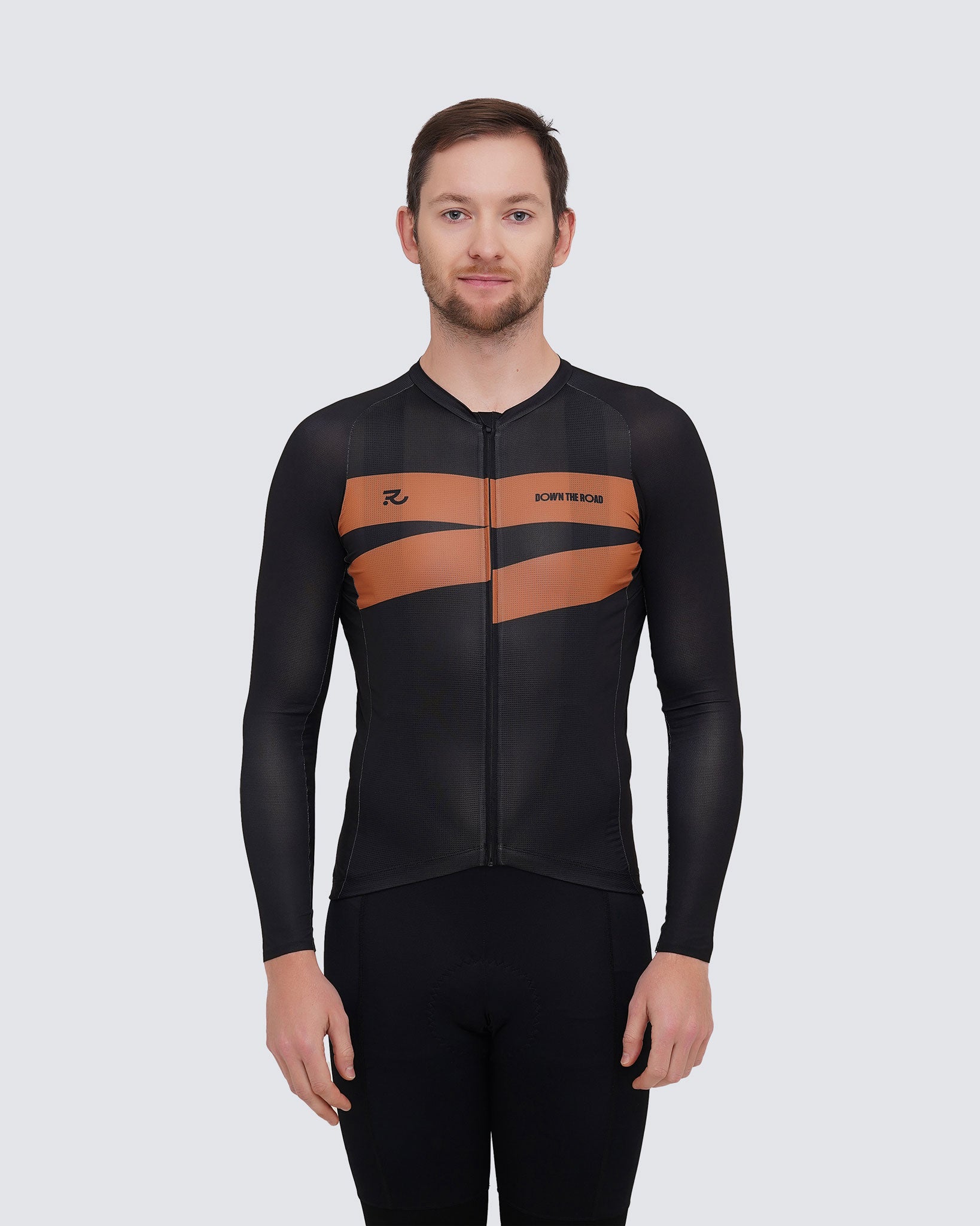 black long sleveve jersey with brown pattern