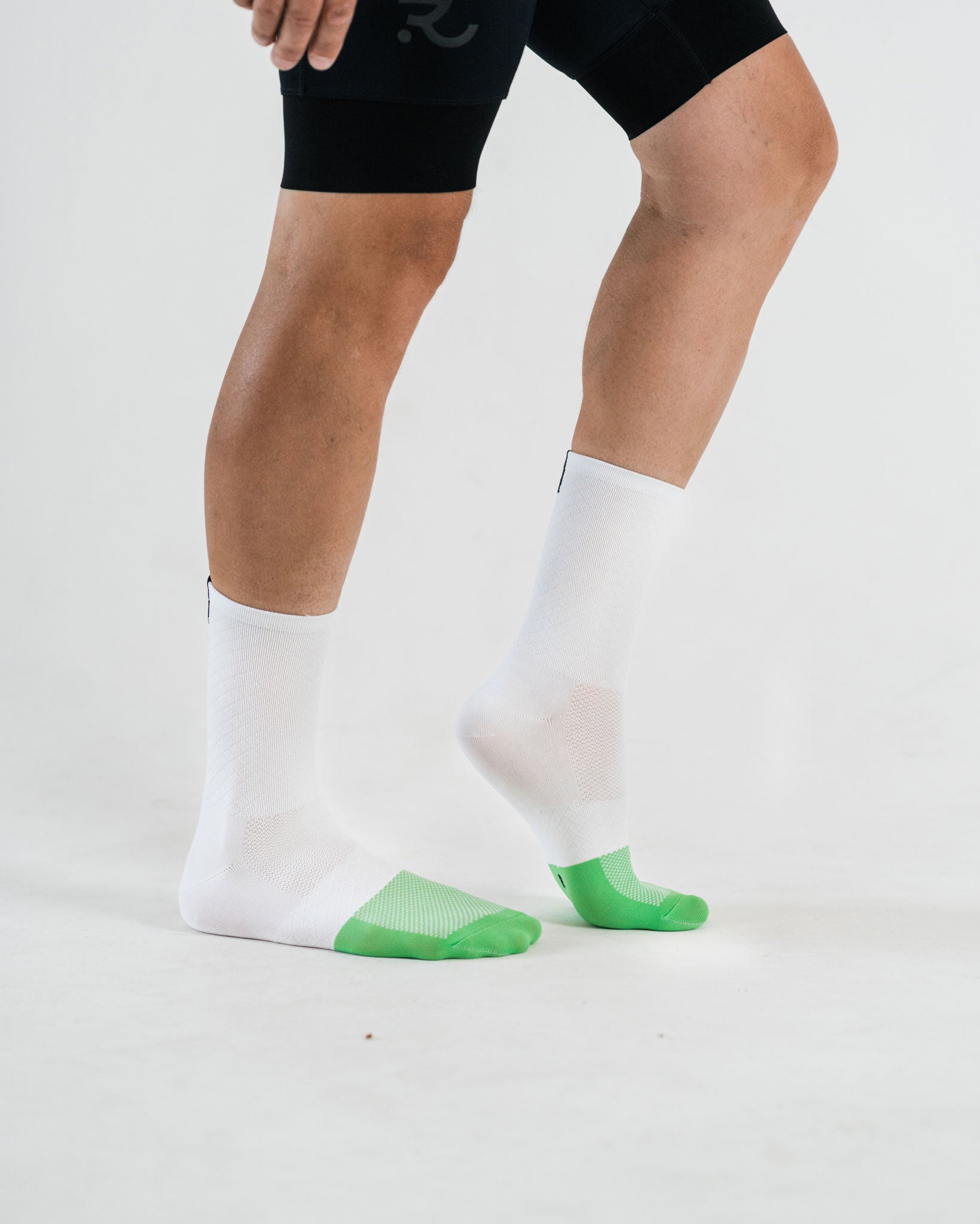 white cycling socks for men from the side
