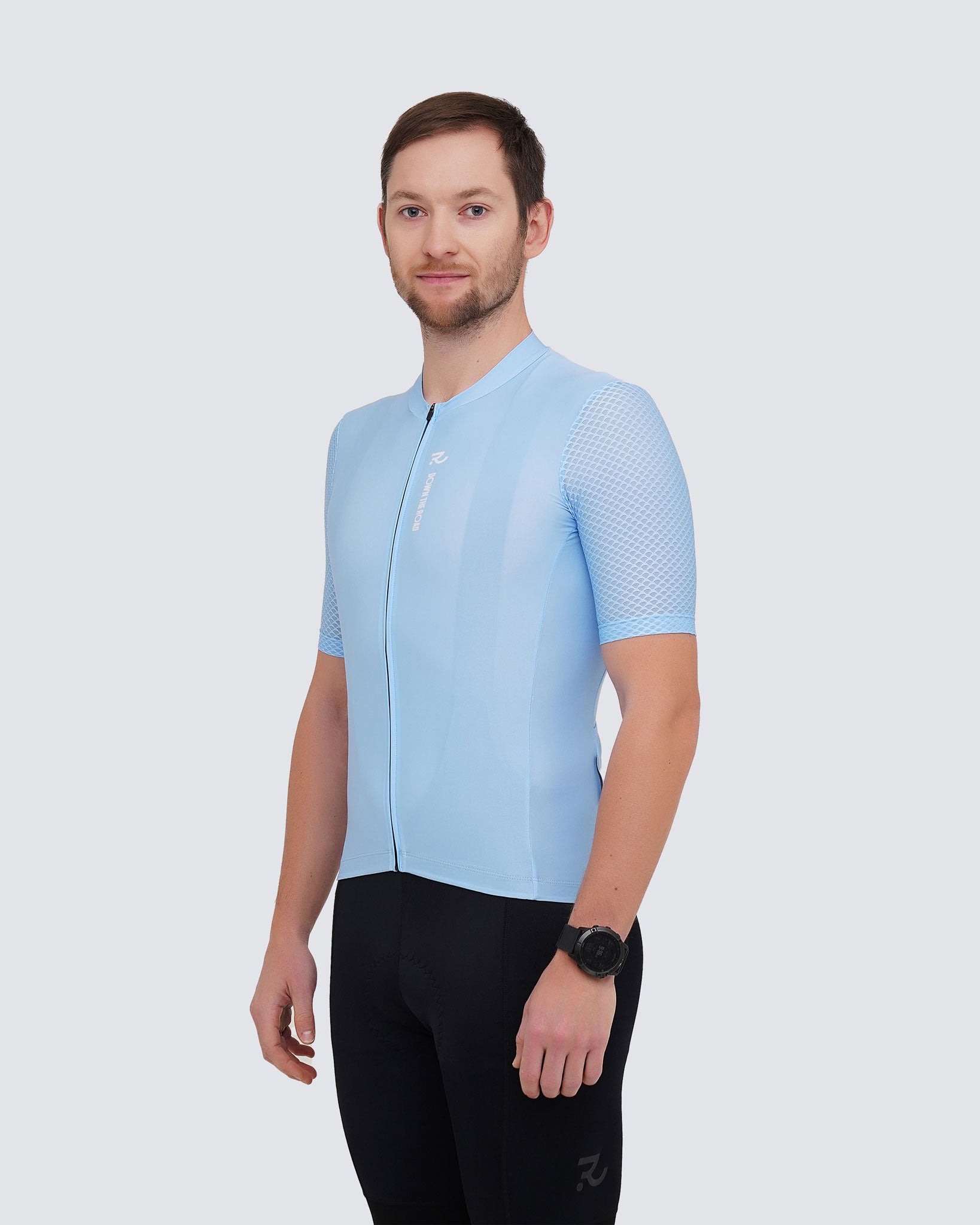 nature blue cycling jersey men side view