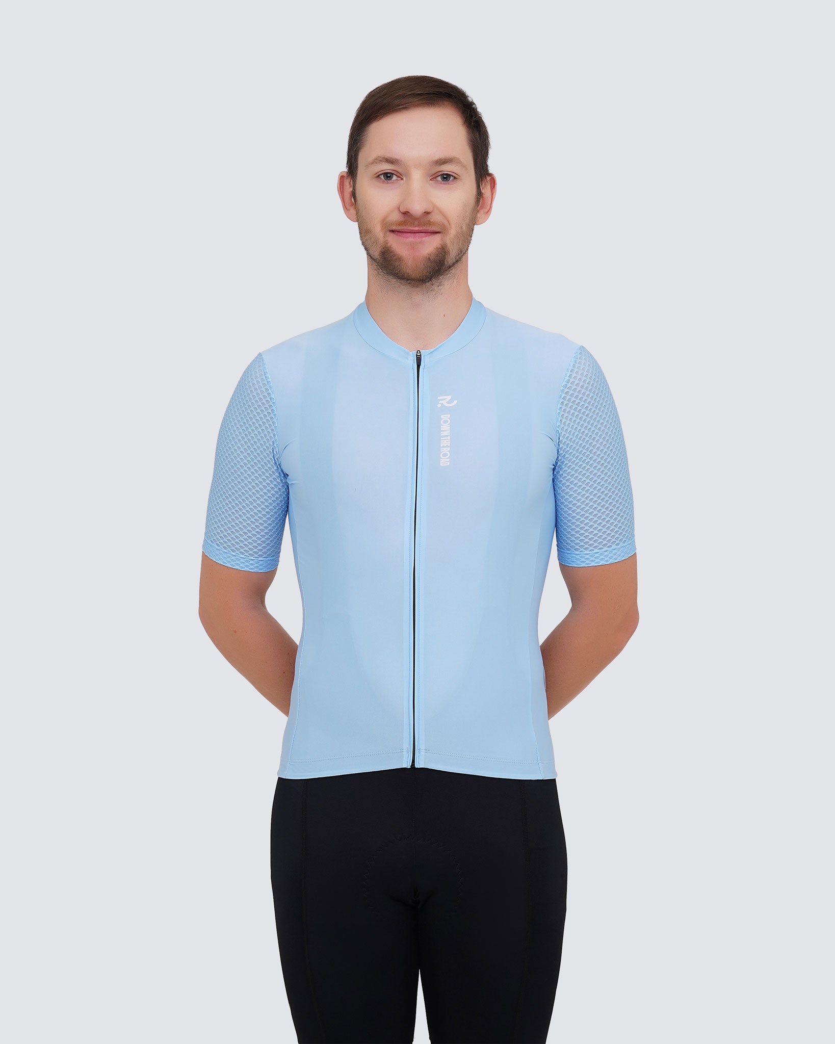 nature  blue cycling jersey men front view