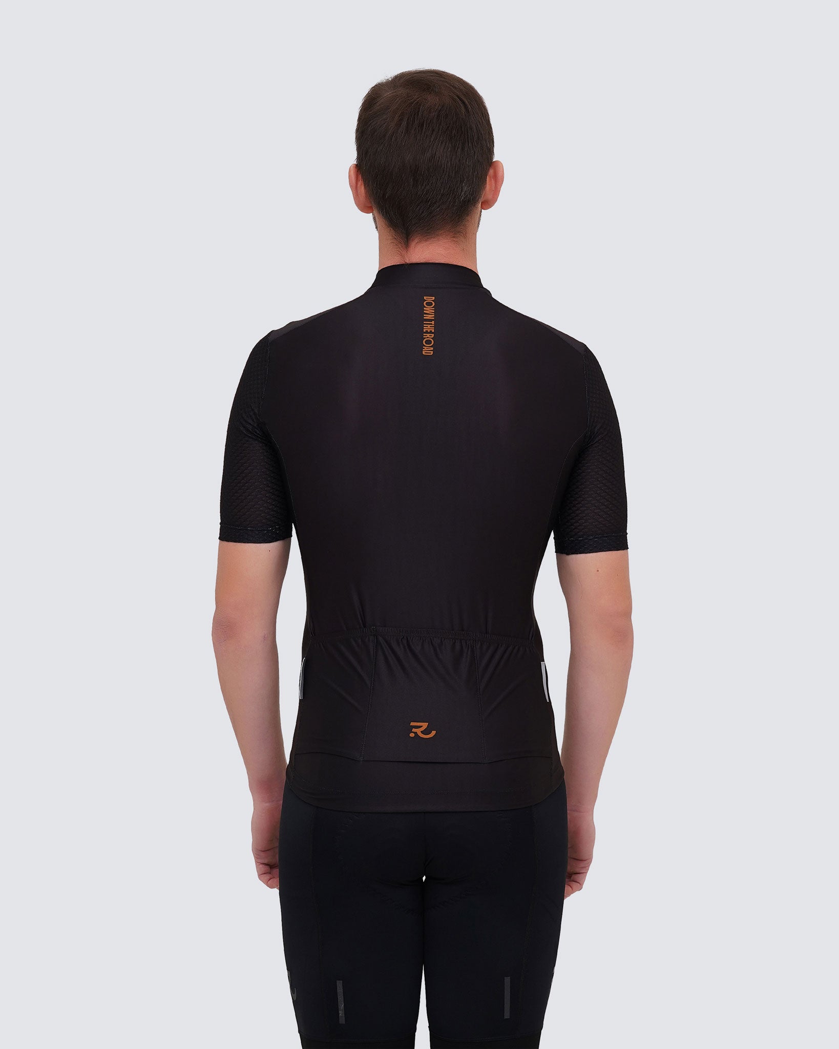 racing black men cycling jersey back view