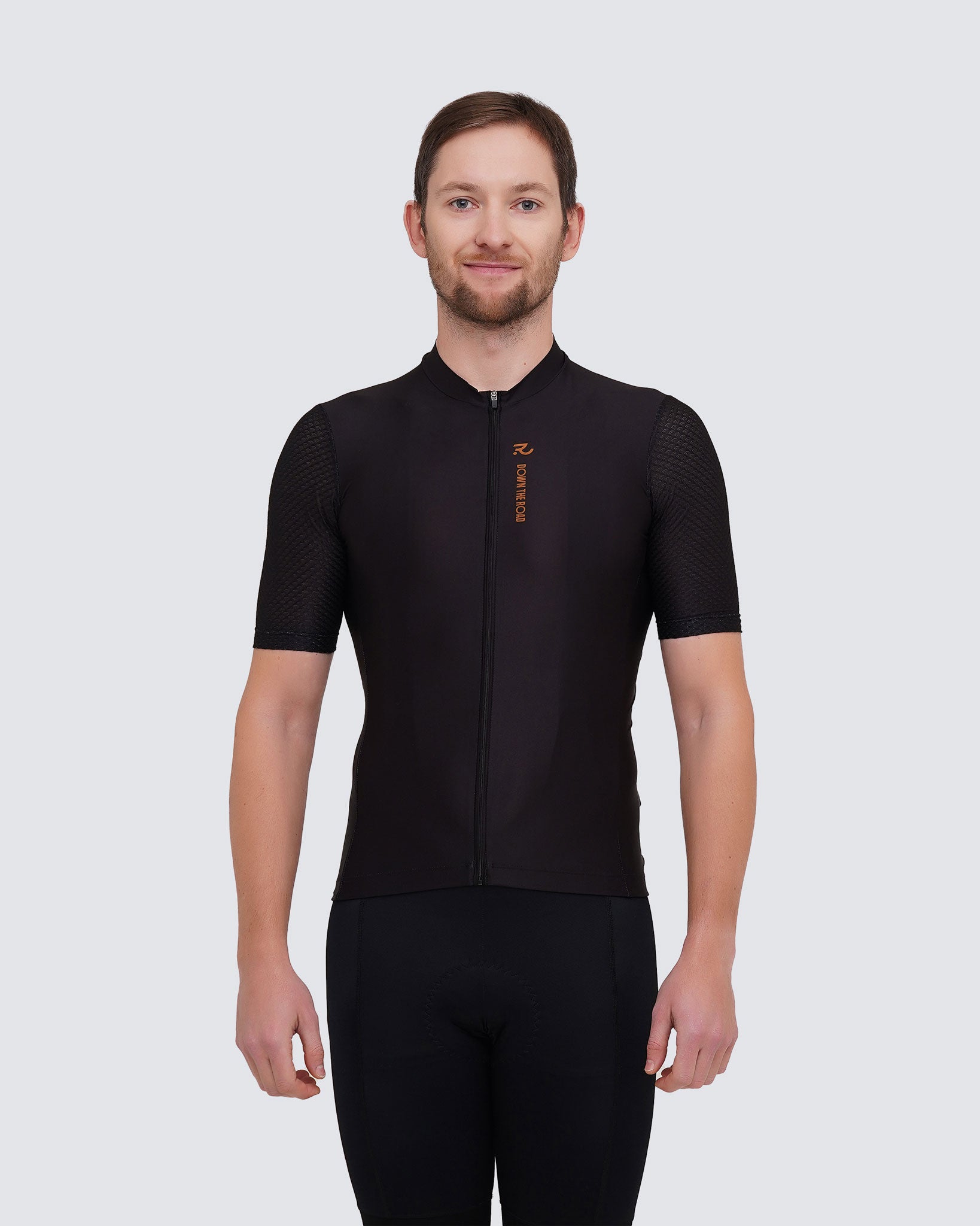 racing black men cycling jersey front view