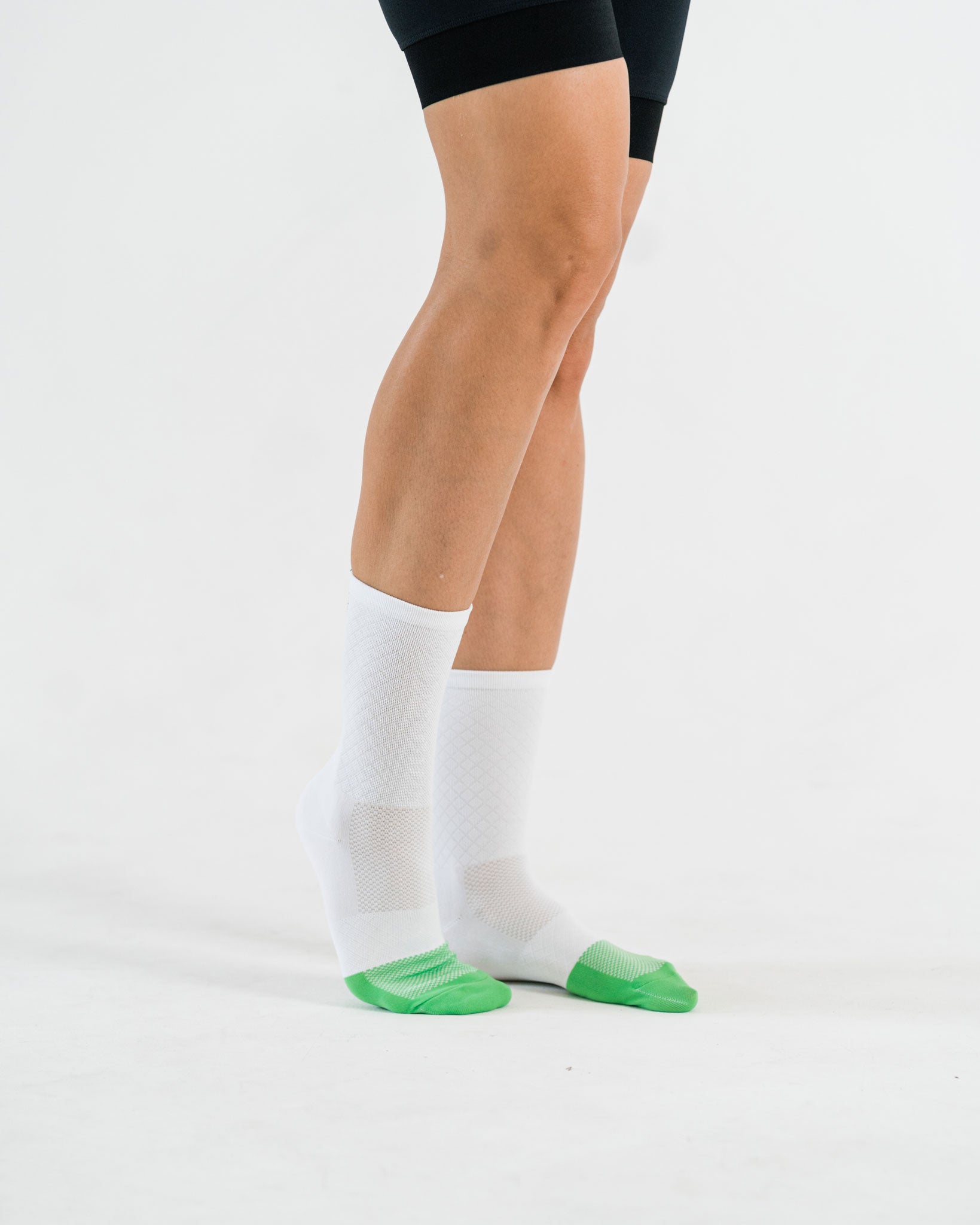 white cycling socks from the side